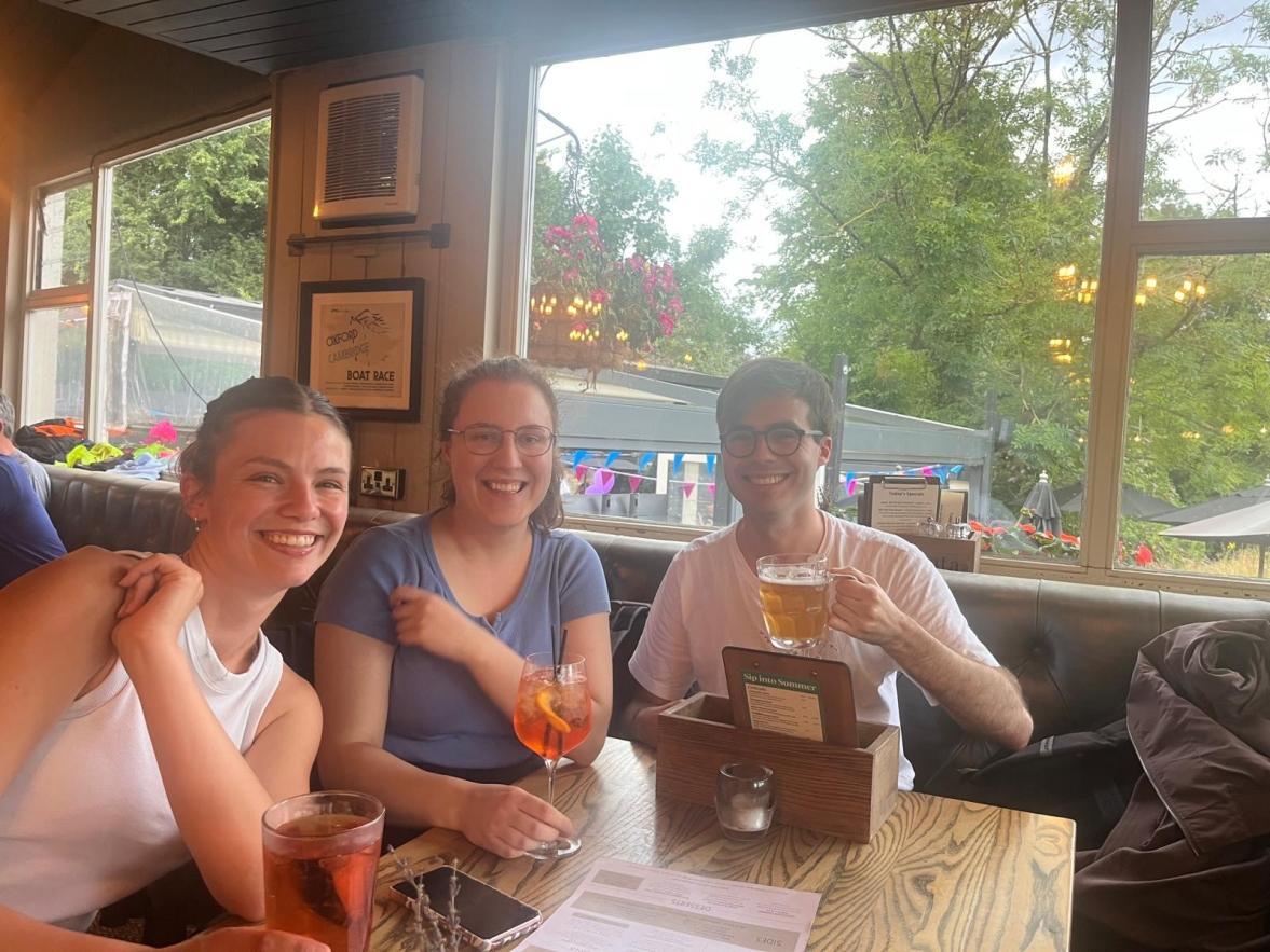 Marco celebrating after defending his viva